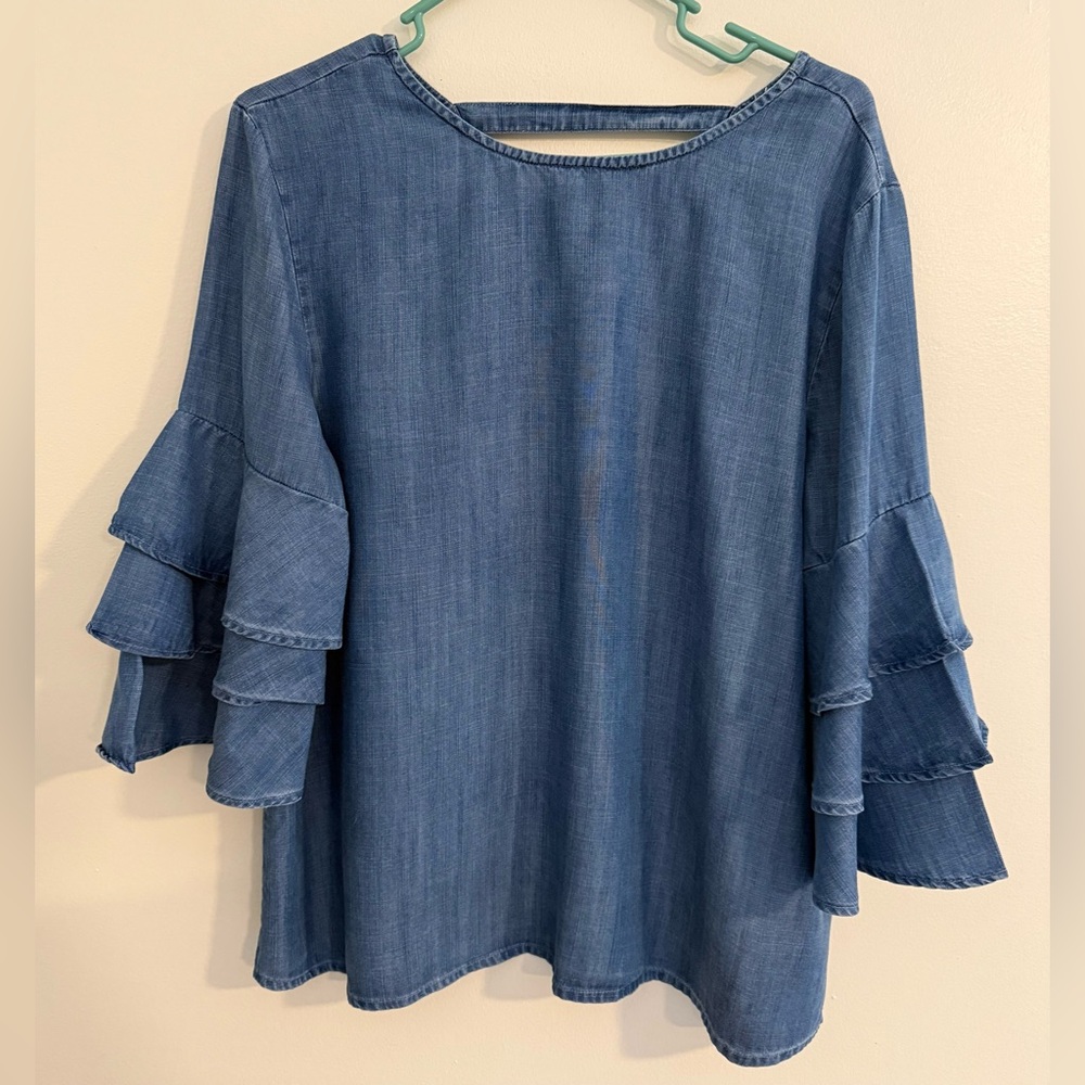 Alya Denim Swing Top Anthropologie Sz Large
